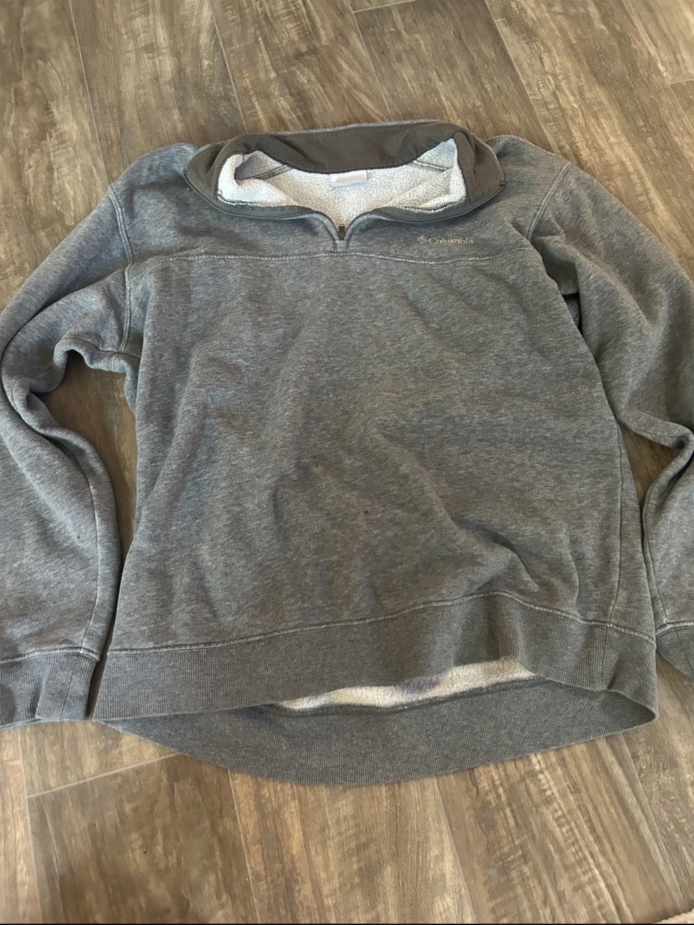 Columbia Gray Half-Zip Cowl Fleece Pullover
